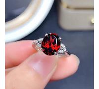 ASFKIPMF JewelryPalace Class Natural Gemstone Garnet Peridot Topaz Birthstone Solitaire Engagement Rings for Women Luxurious Eternity Wedding Engagement Band Ring Jewelry Gift for Women（Silver）