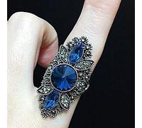 ASFKIPMF Personalize Classic Traditional 5CT Royal Blue CZ Crown Halo Oval Cubic Zirconia Simulated Sapphire Engagement for Women Promise Ring Inlaid Topaz Engagement Ring AAAA Zircon Ring Size Q