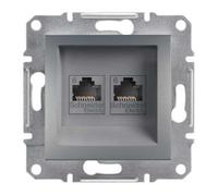 ASFORA Computer Socket 2x Cat.6 UTP Frameless Steel EPH4800162