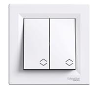Asfora double stair switch, screw terminals, white, EPH0600321