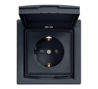 Asfora EPH3100371 Socket with Lid IP44 Anthracite