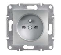 Asfora socket 2P + PE with drain No Frame, Aluminum EPH2800261