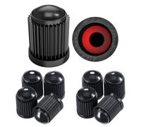 ASFSFF 10 Pcs Tyre Valve Cap for Skoda Citigo AA 10.2011-12.2020, Tyre Valve Cap Stem Dust Covers Heavy-Duty Airtight Seal Screw-On Tire Stem Dust Covers with Seal Plastic Dust Caps,Black-1