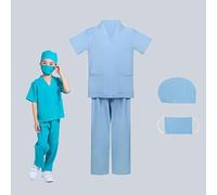 ASFWAGQ Doctor Costume for Kids Nurse Peels with Accessories Halloween Cosplay Dress-up Doctor Play Set for Boys and Girls (Green, XL)