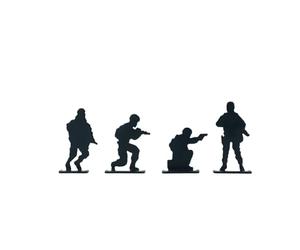ASG Soldier Metal Silhouette Shooting Target Set 4-Piece Reactive Squad