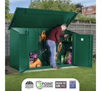 Asgard Access Plus All Metal Garden Shed With Lift Up Roof, Full Metal Floor And 3 Point Locking In Green. Electric Ready (8 X 4)