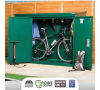 Asgard Addition Metal Caravan Shed Provides Great Outdoor Storage With Full Metal Floor And 3 Point Locking In Green (6 X 3)