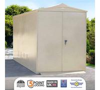 Asgard Centurion Secured By Design High Security Metal Garden Shed In Cream With 5 Point Locking And Full Metal Floor (5 X 14)