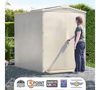 Asgard Centurion Secured By Design High Security Metal Garden Shed In Cream With Full Metal Floor And 5 Point Locking (5 X 7)