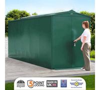 Asgard Centurion Secured By Design High Security Metal Garden Shed In Green With Full Metal Floor And 5 Point Locking (5 X 18)
