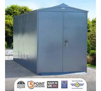 Asgard Centurion Secured By Design High Security Metal Garden Shed In Grey With Full Metal Floor And 5 Point Locking (5 X 14)