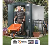 Asgard Flexistore All Metal Garden Shed In Green With Full Metal Floor And 3 Point Locking. Electric Ready (5 X 7)