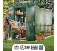 Asgard Flexistore All Metal Garden Shed In Green With Full Metal Floor And 3 Point Locking. Electric Ready ( 5X 11)