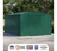 Asgard Garrison Sbd High Security Metal Workshop, Bike & Garden Shed (Green). With Full Metal Floor (10 X 14) With Installation