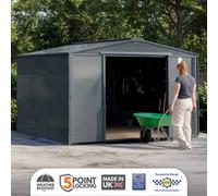 Asgard Garrison Sbd High Security Metal Workshop, Bike & Garden Shed (Grey) With Full Metal Floor (10 X 11) With Installation
