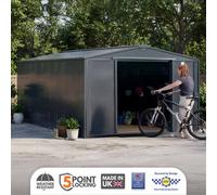 Asgard Garrison Sbd High Security Metal Workshop Shed Bike & Garden Shed (Grey) With Full Metal Floor (10X18)
