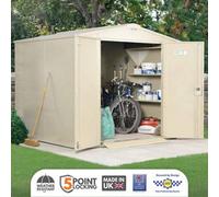 Asgard Gladiator Secured By Design High Security Metal Garden Shed In Cream With Full Metal Floor And 5 Point Locking (7 X 7)