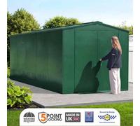 Asgard Gladiator Secured By Design High Security Metal Garden Shed In Green With Full Metal Floor And 5 Point Locking (7 X 18)