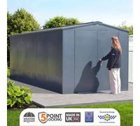Asgard Gladiator Secured By Design High Security Metal Garden Shed In Grey With Full Metal Floor And 5 Point Locking (7 X 18)