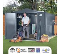 Asgard Gladiator Secured By Design High Security Metal Garden Shed In Grey With Full Metal Floor And 5 Point Locking (7 X 14)