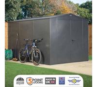 Asgard Gladiator Secured By Design High Security Metal Garden Shed In Grey With Full Metal Floor And 5 Point Locking (7 X 11)