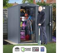 Asgard Sentry All Metal Garden Shed With Full Metal Floor And 3 Point Locking In Grey. Electric Ready (3 X 7)