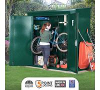 Asgard Trojan Plus All Metal Caravan Shed In Green With 5 Point Locking And Full Metal Floor. Electric Ready (7 X 3)