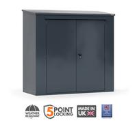 Asgard Trojan Plus 7 x 3ft Double Door Grey Bike and Garden Shed - Size: 3 x 7ft - Wilko