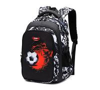 Asge School Bags for Boys Large Backpack for Teenage Girls Multi Pocket Travel Activity Back Packs Men Football Print Kids Rucksack Laptop Backpack 15.6 Inch