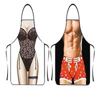 Asgens Funny Apron Grill BBQ Apron for Men, Kitchen Chef Cooking Barbecue Aprons Christmas Birthday Gift for Husband, Wife, Dad, Mom, Friends