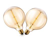 Asgens G125 Vintage Edison Screw Bulb 40w - Pack of 2 Dimmable Light Bulbs E27 Screw, Soft Warm White