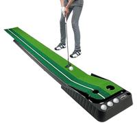 Asgens Golf Putting Mat with Ball Return-Indoor Putting Green with Slope,Portable Fairway Mats Golf Training Aid for Home Office Garden Outdoor-9.8 Feet with 3 Bonus Balls