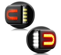 Asgohme White LED License Plate Lights with Red U-shaped Light Strip Rear Bumper Tag Lamp Assembly Compatible with Ford F150 F250 F350 Super Duty Bronco Ranger Explorer Excursion, Pack of 2