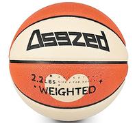 Asgzed 2.2LBS Weighted Heavy Basketball Training Basketball 28.5" Training Equipment Moisture Absorbing Leather in&Outdoor for Womens Youth Improving Passing Skill,Size 6(Deflated,Without Pump)