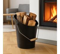 Ash 8L Metal Bucket Wooden Bucket Coal Bucket Garbage Ashcatcher Dekoeimer