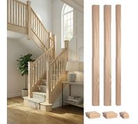 Ash 90mm Stop Chamfer Newel Post Kit Inc Cap's Uk Manufactured Traditional Products Ltd