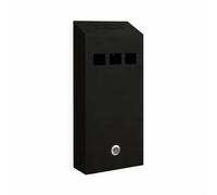 ASH BIN STEEL ASHTRAY OUTDOOR PUB FLAT CIGARETTE WALL MOUNTED WITH KEYS