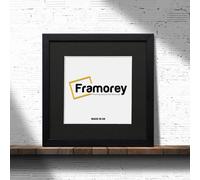 (Ash Black With Black Mount, 30x30CM Pic (40x40CM Frame)) Square Size Ash Black Picture Frame Photo Frames With Multicolored Mount Flat Wooden Poster Frames
