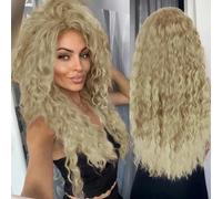 Ash Blonde Wig Synthetic Long Curly Hair Wigs for Women Fluffy Hairstyle Wave Ombre Wig Costume Carnival Party Regular Curly Wig-789-17-26inches