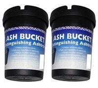 Ash Bucket (2 Pack Extinguishing Car Cigarette Ashtray Butt Bucket Portable Ashtray Smoking Accessory Auto Truck Home Office Beach Black