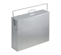 Relaxdays Square Ash Bucket with Lid, 15l, Galvanised Steel, Bin for Fireplace/Barbecue/Oven, HWD: 42x44.5x12 cm, Silver