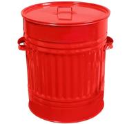 Ash Bucket for Indoors and Outdoors - Large Ash Bucket Corrugated with Lid - 30 L Ash Bucket in Red - Fireplace Ash Bin - 30 Litre
