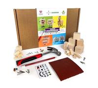 Ash & Co Kids Woodworking Kit with Real Tools - Hammer & Nails Included - Build Wooden Projects - Step-by-Step Tutorials - Ages 5-12