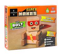 Ash & Co Super Makes Build a Wooden Superhero | Woodwork Kit for Kids | Fun Craft kit for Boys and Girls Age 6+… (Bolt The Superhero)