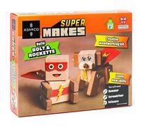 Ash & Co Super Makes Build a Wooden Superhero | Woodwork Kit for Kids | Fun Craft kit for Boys and Girls Age 6+… (Bolt & Rockette The Superheroes)
