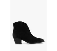 ASH Fame Black Suede Western Ankle Boots Size: 37, Colour: Black Suede