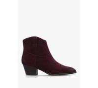 ASH Fame Sangria Suede Western Ankle Boots Size: 39, Colour: Burgundy