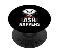 Ash Happens Funny Volcano Lover Lava Geology Pun PopSockets Adhesive PopGrip
