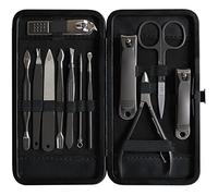 ASH ISLAND Nail Clippers Set - Gray Stainless 12 in 1 For Men And Women Manicure Pedicure Travel Kit Luxury Nail File Sharp Nail Scissors Fingernails Toenails with Portable Stylish Case