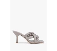 ASH Mina Bis Pearl Grey Leather Woven Heeled Mules Size: 36, Colour: B
